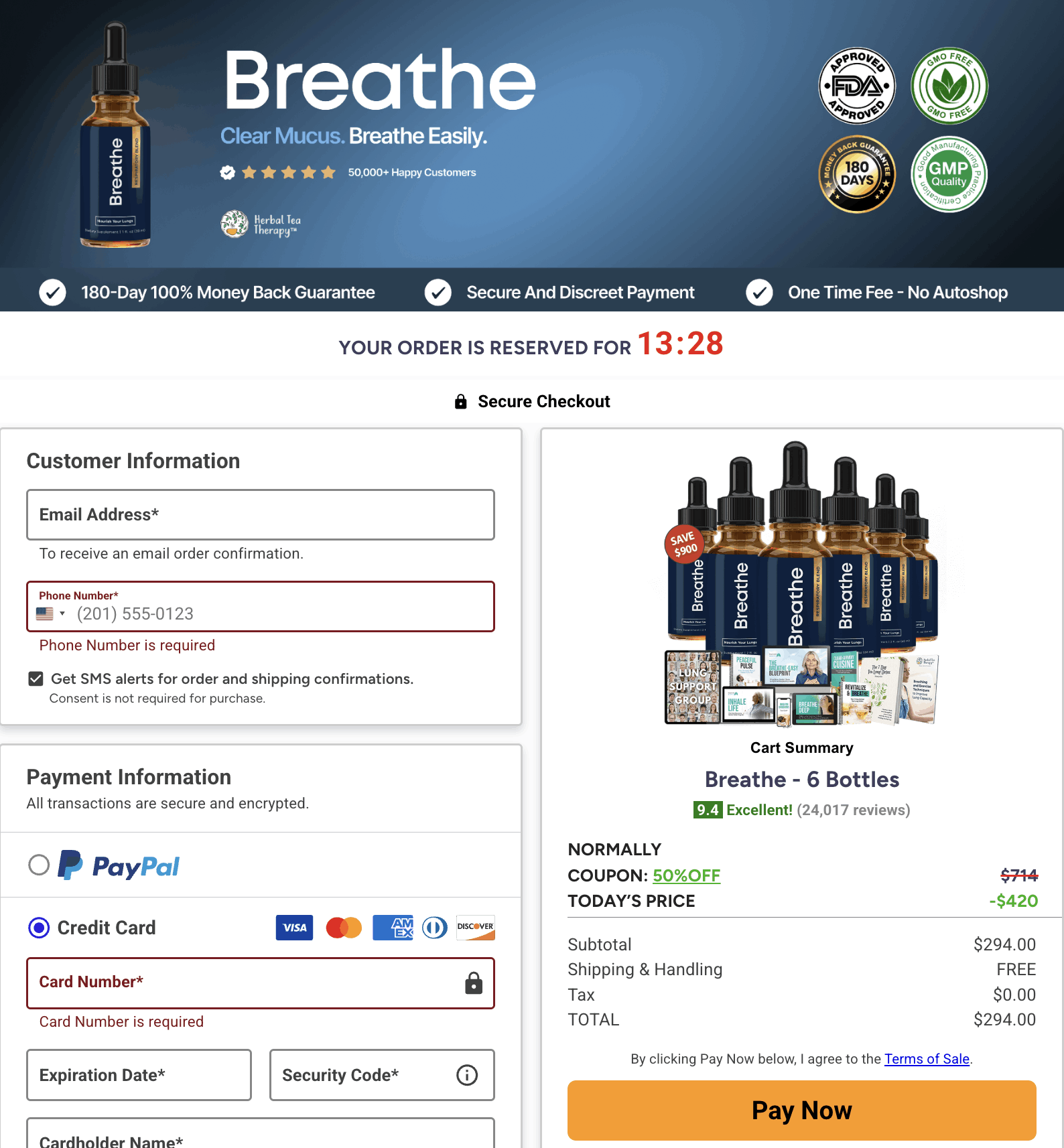 breathe -order-page